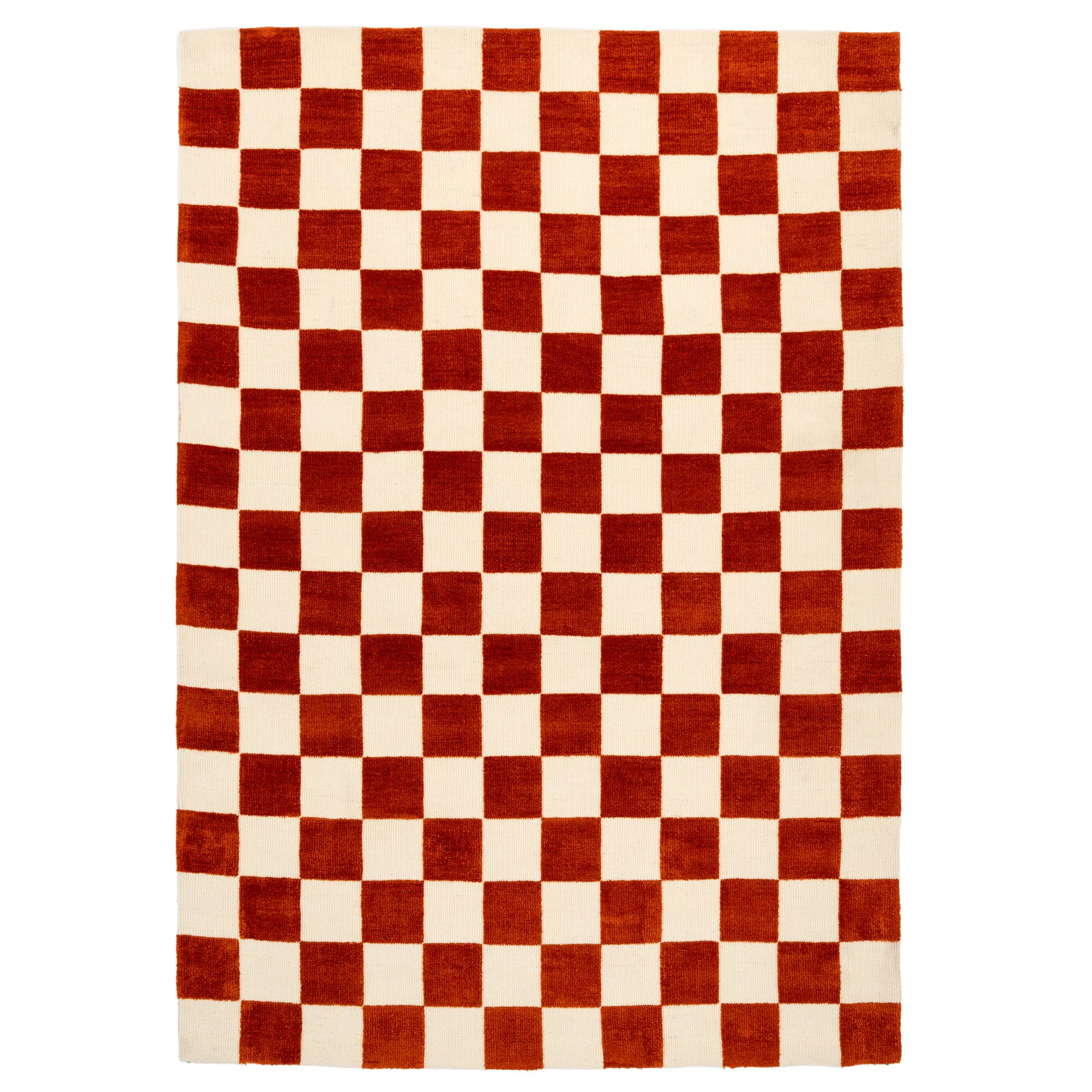 Burnt Orange Checkerboard Rug